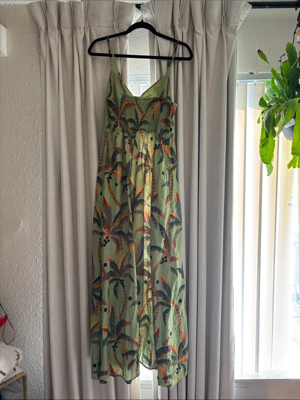 FARM Rio Green Tropical Palm-Print Slip Dress - Picture 3 of 5